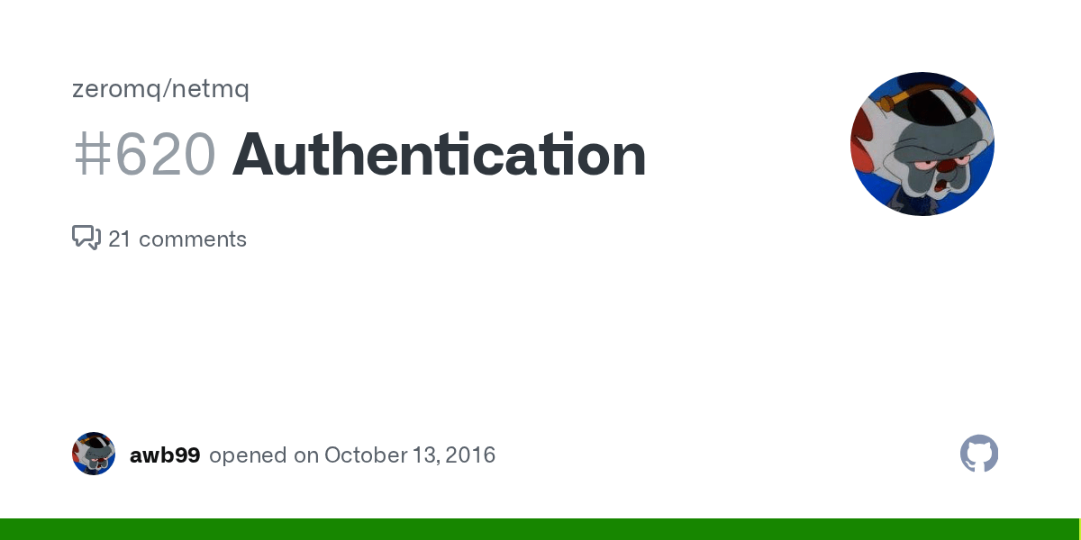 Authentication · Issue 620 · · GitHub