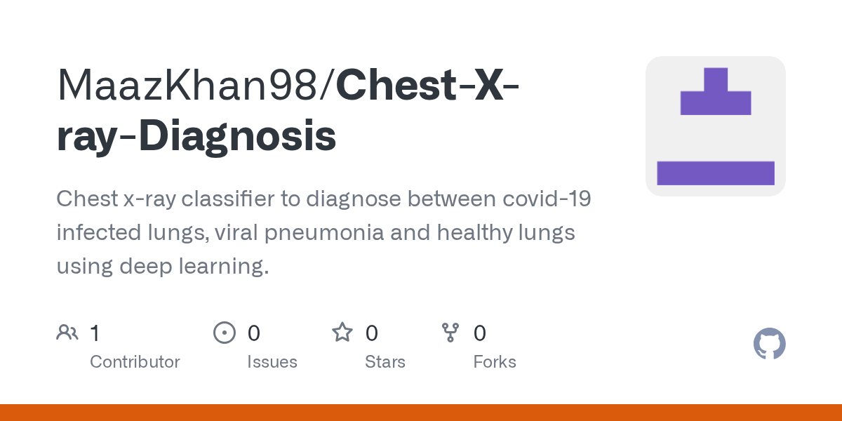 GitHub MaazKhan98/ChestXrayDiagnosis Chest xray classifier to