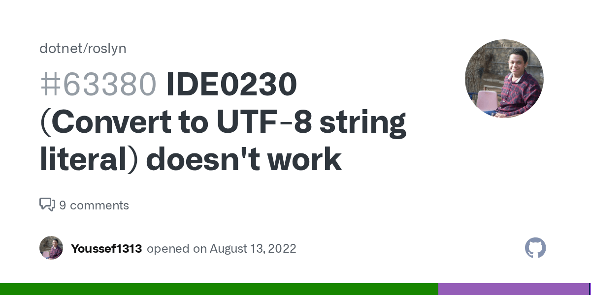 IDE0230 (Convert to UTF8 string literal) doesn't work · Issue 63380