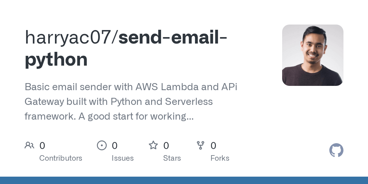 GitHub harryac07/sendemailpython Basic email sender with AWS