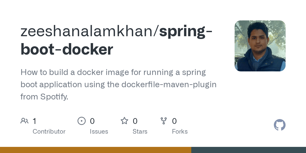 GitHub zeeshanalamkhan/springbootdocker How to build a docker