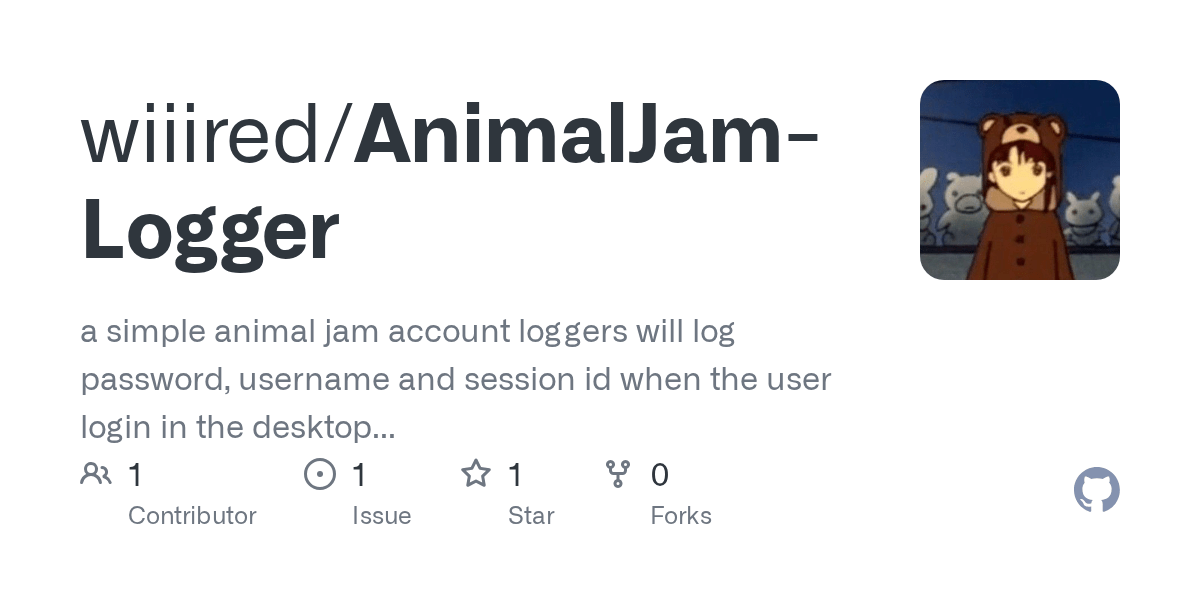 GitHub wiiired/AnimalJamLogger a simple animal jam account loggers will log password
