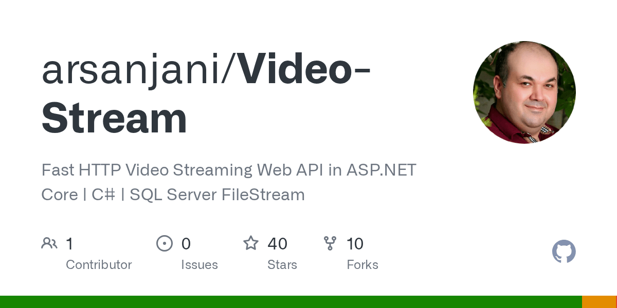 GitHub arsanjani/VideoStream Fast HTTP Video Streaming  API in