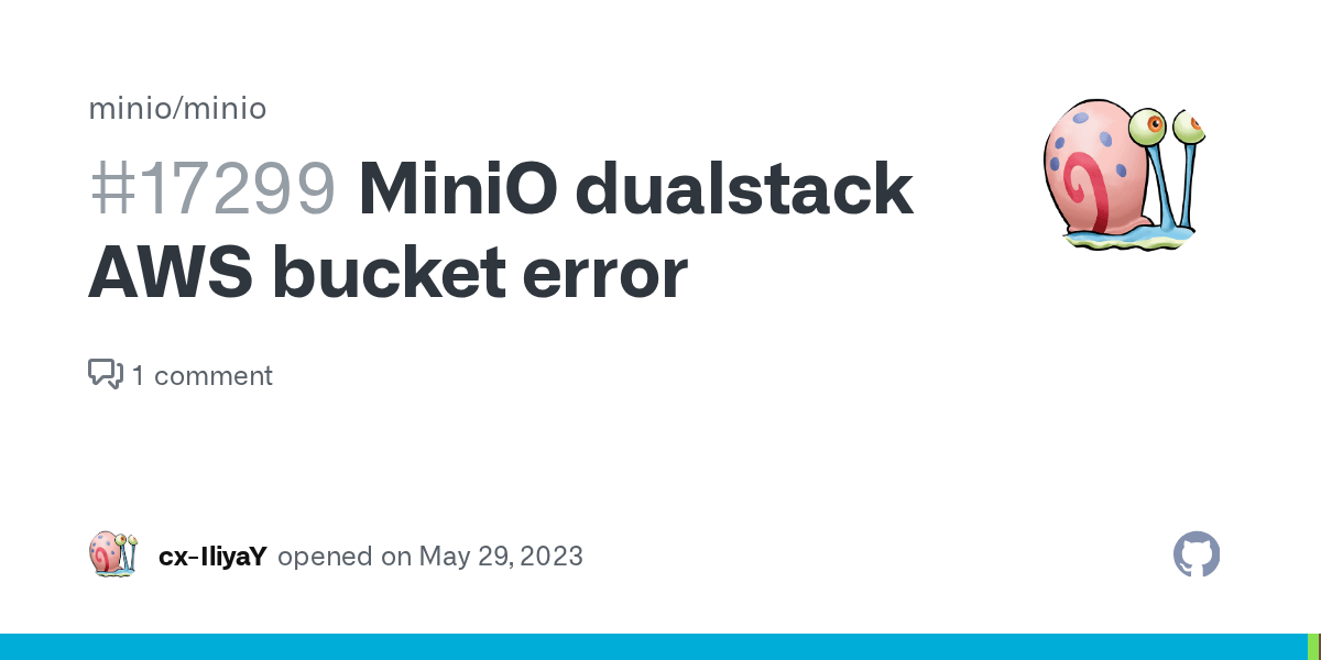 MiniO dualstack AWS bucket error · Issue 17299 · minio/minio · GitHub
