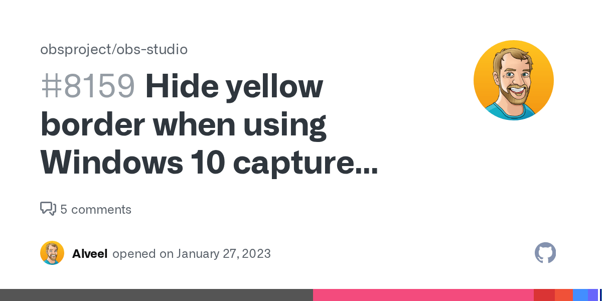 Hide yellow border when using Windows 10 capture method for window