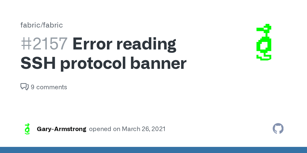 Error reading SSH protocol banner · Issue 2157 · fabric/fabric · GitHub