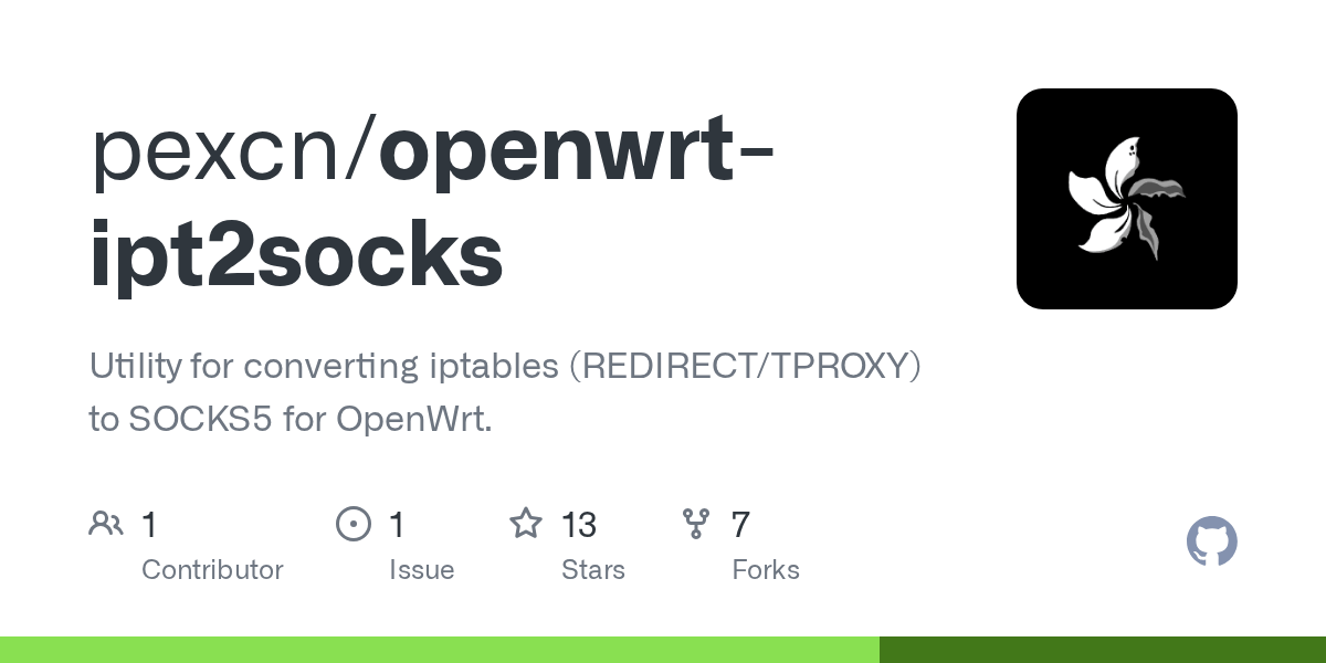 GitHub pexcn/openwrtipt2socks Utility for converting iptables