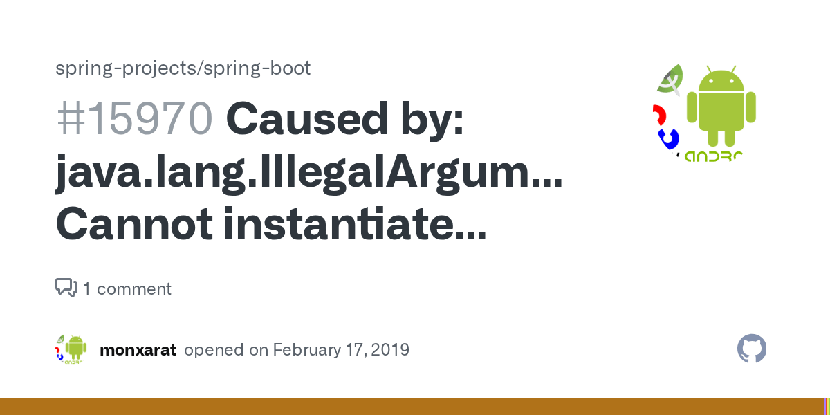 Caused by java.lang.IllegalArgumentException Cannot instantiate