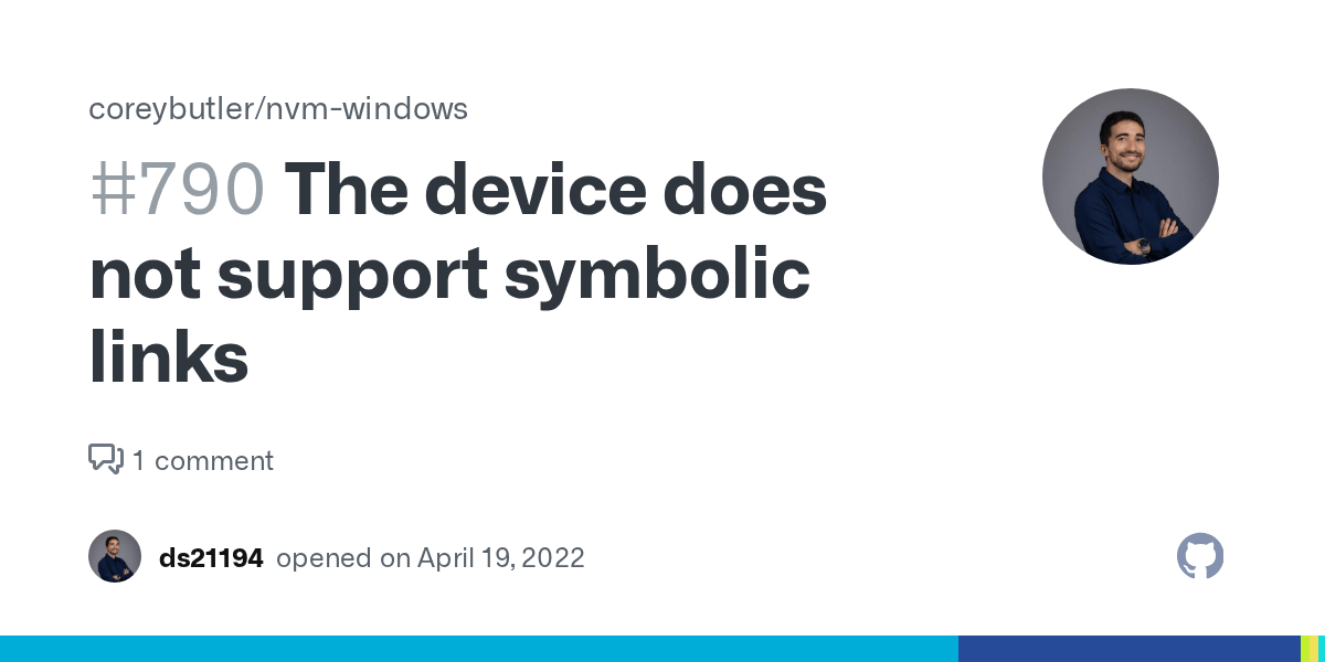 The device does not support symbolic links · Issue 790 · coreybutler