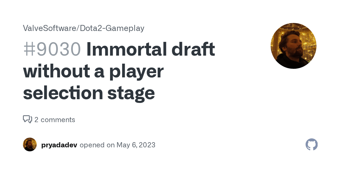 Immortal draft without a player selection stage · Issue 9030