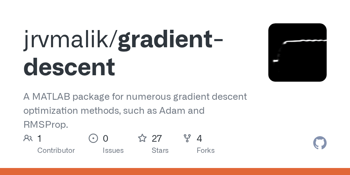 GitHub jrvmalik/gradientdescent A MATLAB package for numerous gradient descent optimization