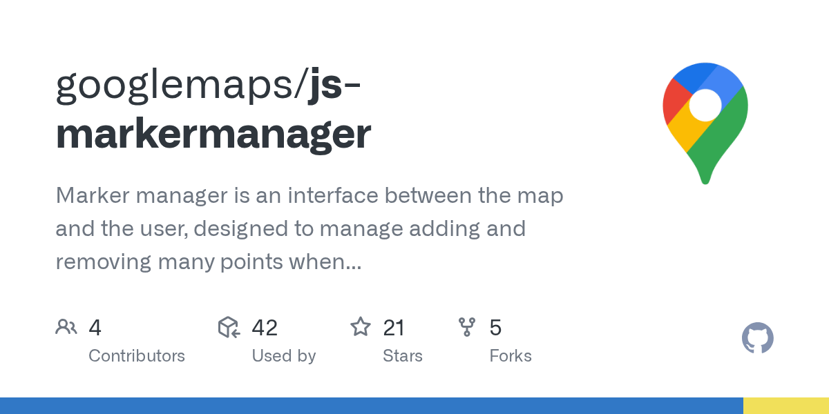 GitHub googlemaps/jsmarkermanager Marker manager is an interface