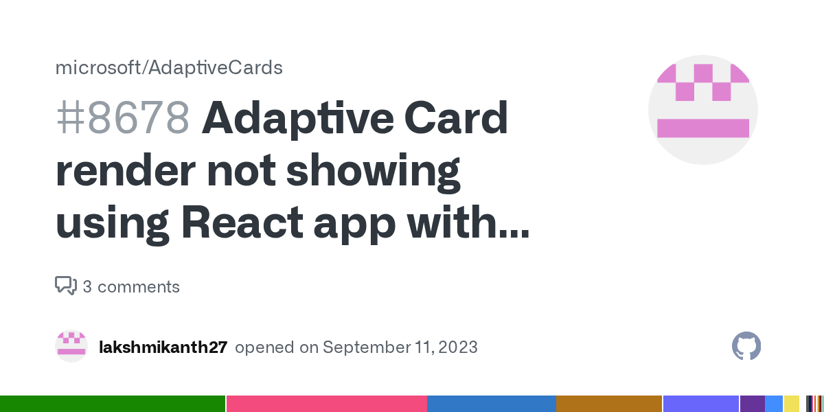 Adaptive Card render not showing using React app with Typescript