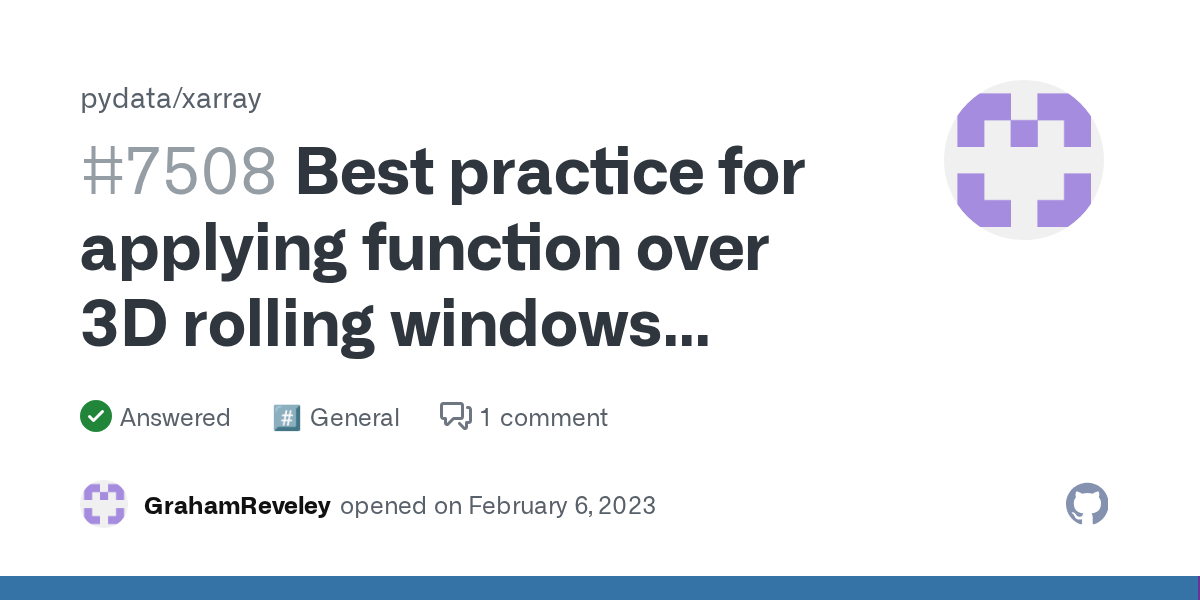 Best practice for applying function over 3D rolling windows Xarray with