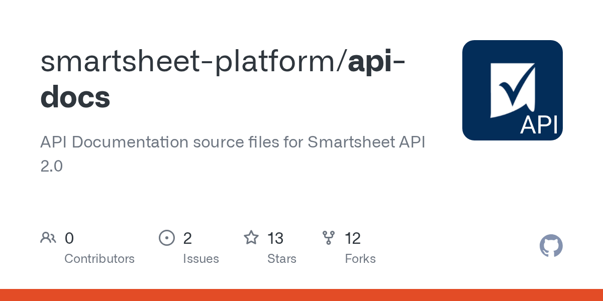 GitHub smartsheetplatform/apidocs API Documentation source files