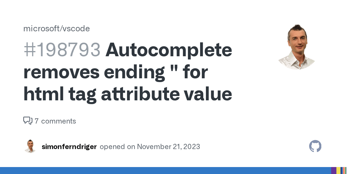 removes ending " for html tag attribute value · Issue 198793 · microsoft/vscode