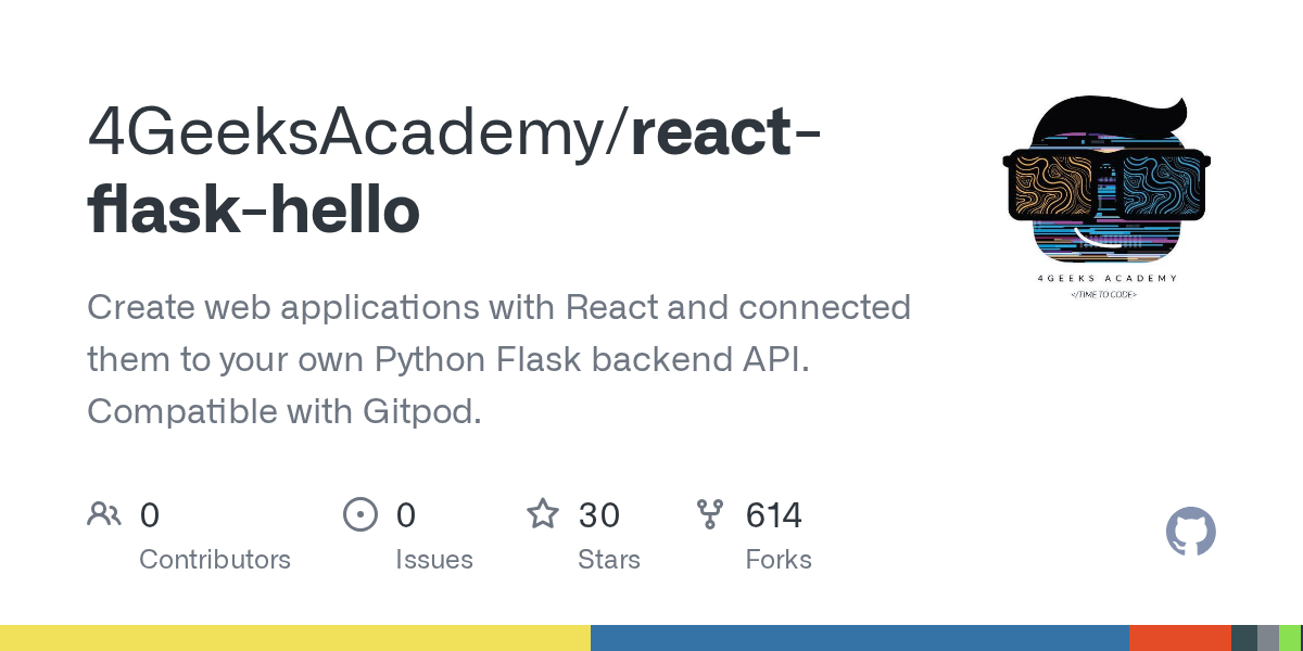 GitHub 4GeeksAcademy/reactflaskhello Create web applications with