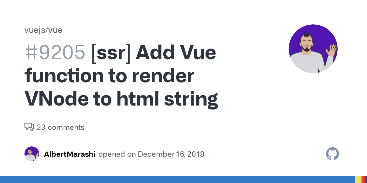 [ssr] Add Vue function to render VNode to html string · Issue 9205