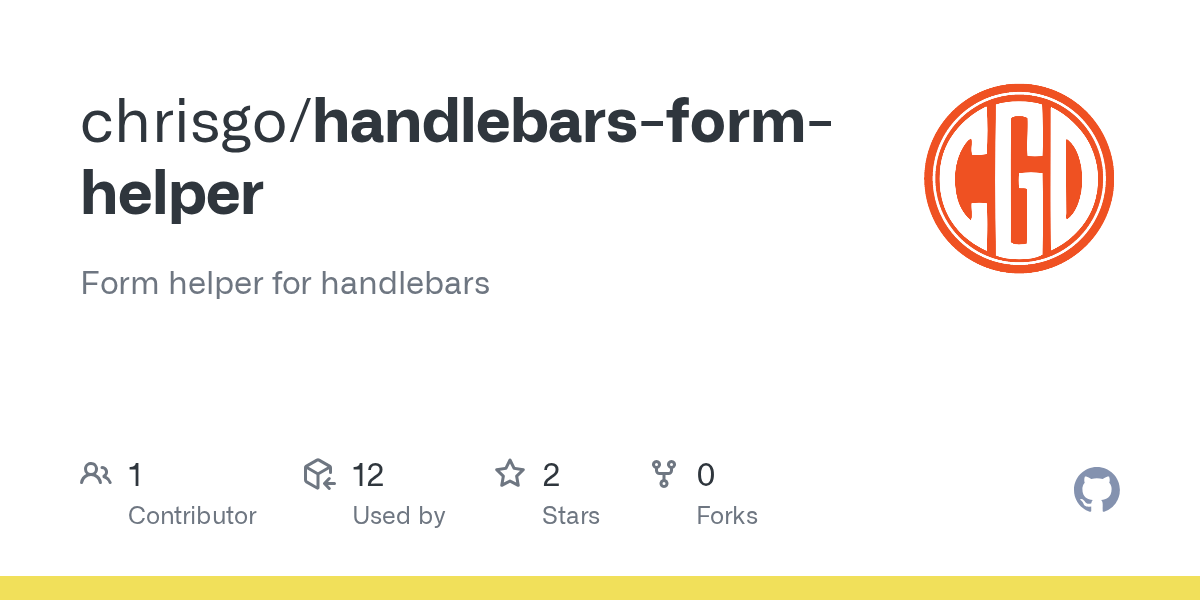 GitHub chrisgo/handlebarsformhelper Form helper for handlebars