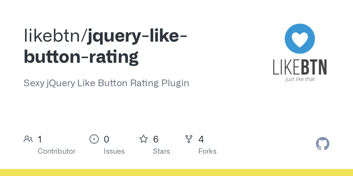 GitHub likebtn/jquerylikebuttonrating Sexy jQuery