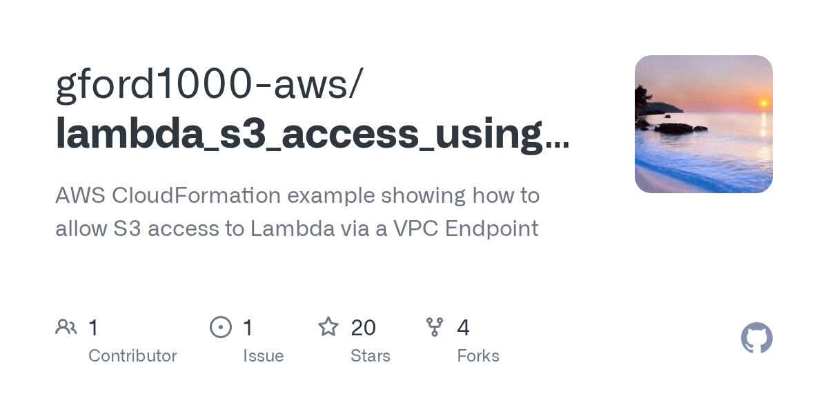 GitHub gford1000aws/lambda_s3_access_using_vpc_endpoint AWS