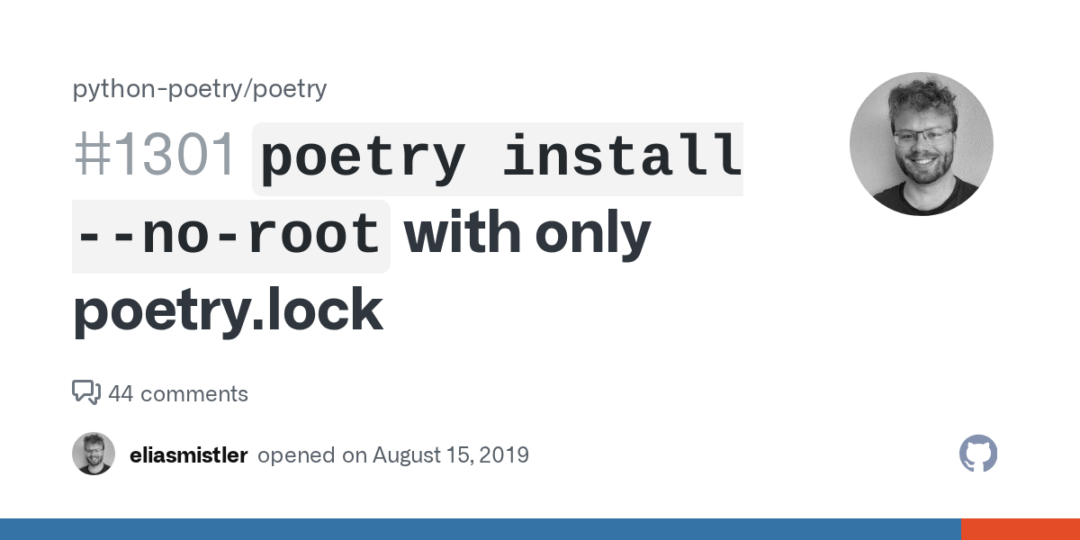 `poetry install noroot` with only poetry.lock · Issue 1301 · python