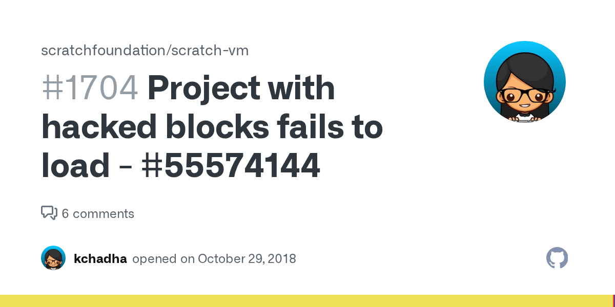 Project with hacked blocks fails to load 55574144 · Issue 1704