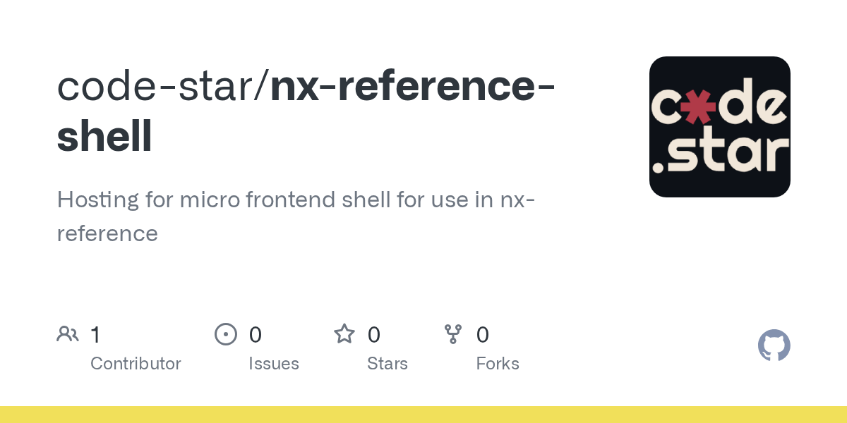 GitHub codestar/nxreferenceshell Hosting for micro frontend shell