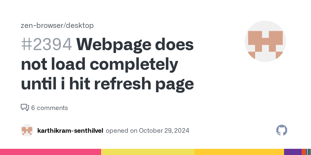 page does not load completely until i hit refresh page · Issue 2394