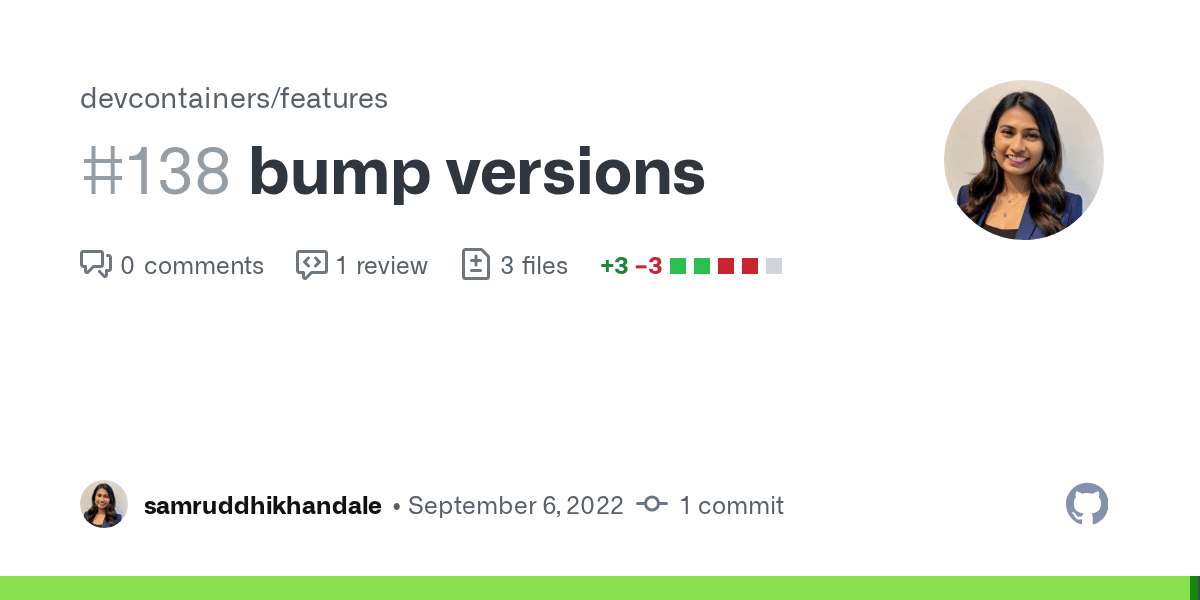 bump versions by samruddhikhandale · Pull Request 138 · devcontainers