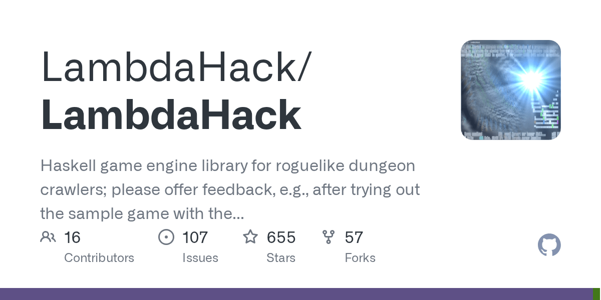 GitHub LambdaHack/LambdaHack Haskell game engine library for