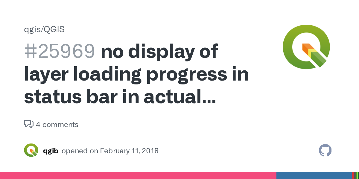 no display of layer loading progress in status bar in actual master