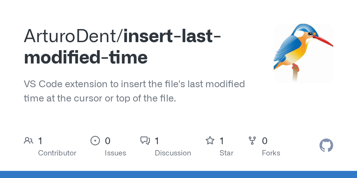 GitHub ArturoDent/insertlastmodifiedtime VS Code extension to