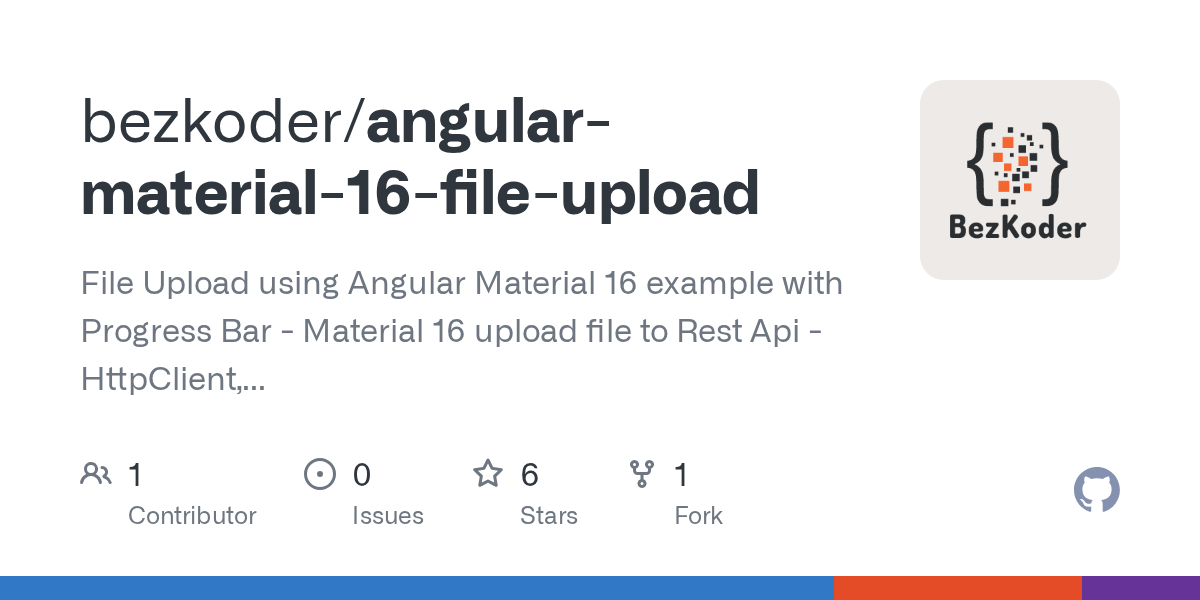GitHub bezkoder/angularmaterial16fileupload File Upload using