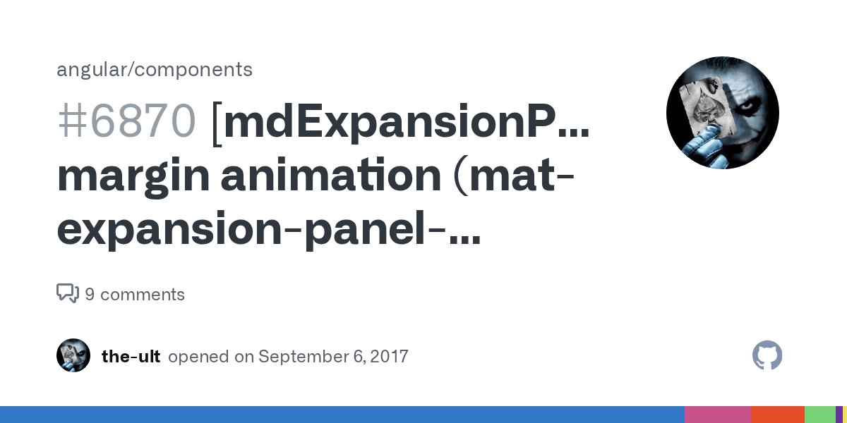 [mdExpansionPanel] margin animation (matexpansionpanelspacing) not