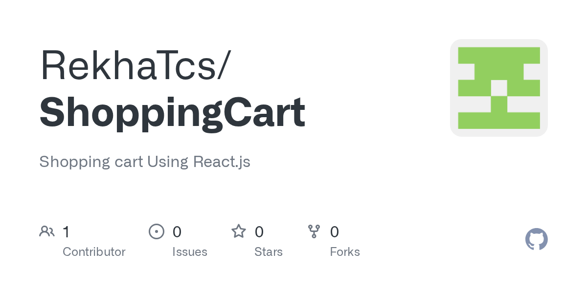 GitHub Shopping cart Using React.js