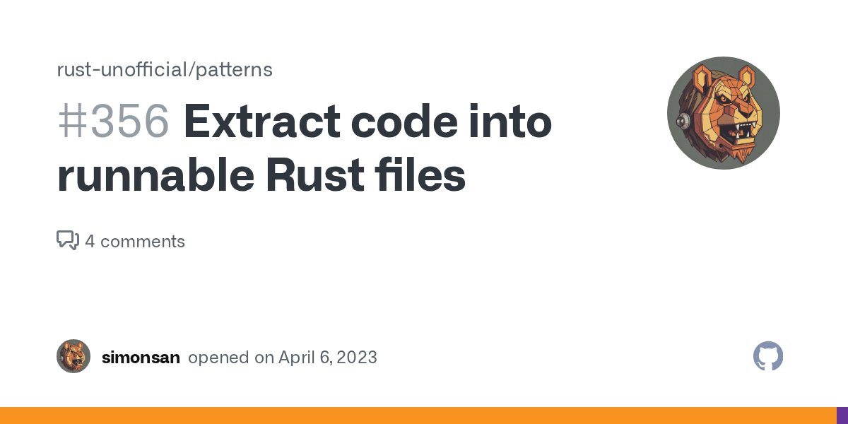 Extract code into runnable Rust files · Issue 356 · rustunofficial