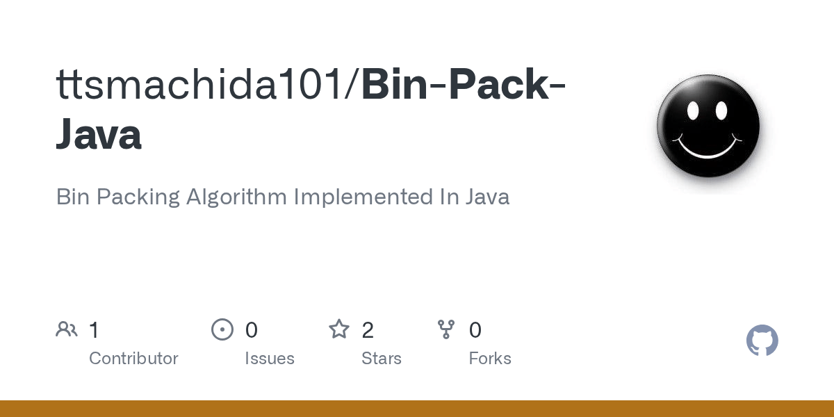 GitHub ttsmachida101/BinPackJava Bin Packing Algorithm Implemented In Java