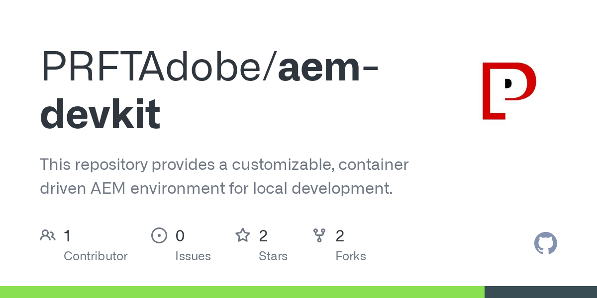 GitHub PRFTAdobe/aemdevkit This repository provides a customizable