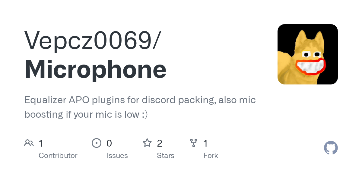 GitHub Vepcz0069/Microphone Equalizer APO plugins for discord
