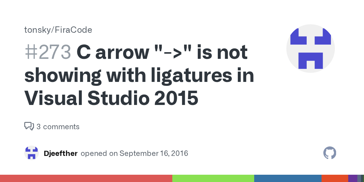 C arrow ">" is not showing with ligatures in Visual Studio 2015