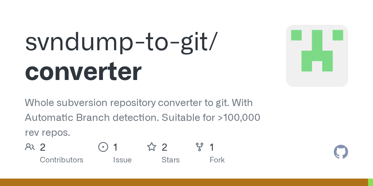 GitHub svndumptogit/converter Whole subversion repository