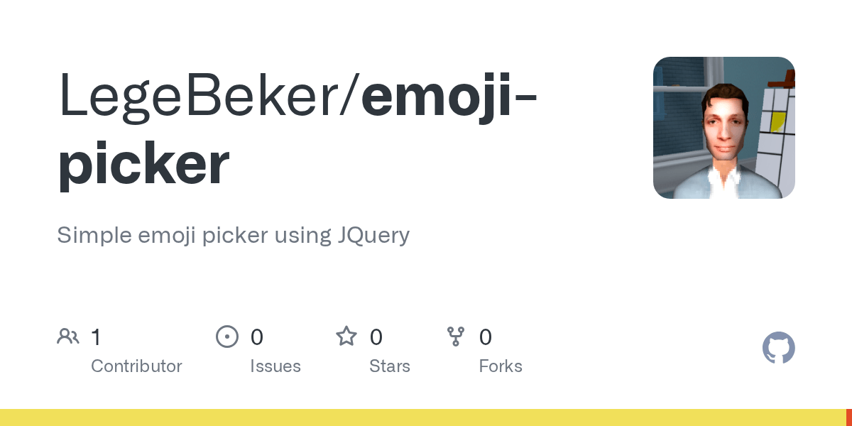 GitHub LegeBeker/emojipicker Simple emoji picker using JQuery