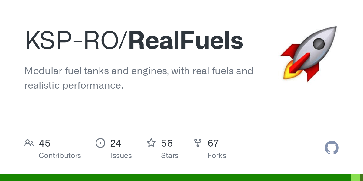 GitHub KSPRO/RealFuels Modular fuel tanks and engines, with real