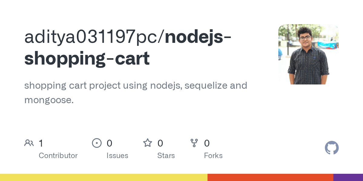 GitHub - aditya031197pc/nodejs-shopping-cart: shopping cart project using  nodejs, sequelize and mongoose.