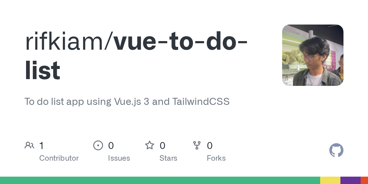 GitHub rifkiam/vuetodolist To do list app using Vue.js 3 and