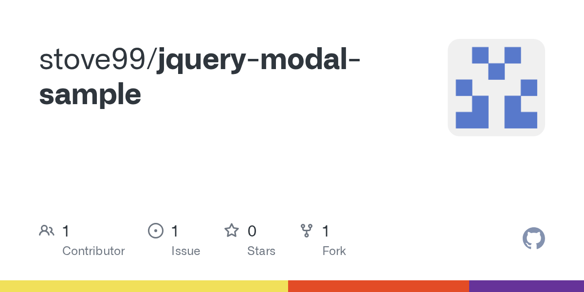 GitHub stove99/jquerymodalsample