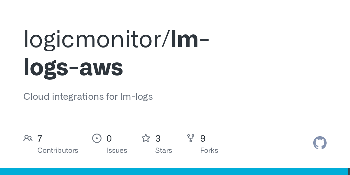 GitHub logicmonitor/lmlogsaws Cloud integrations for lmlogs