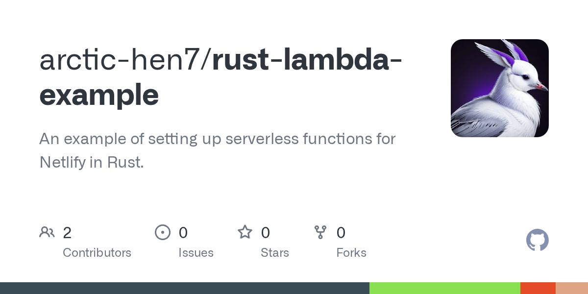 GitHub arctichen7/rustlambdaexample An example of setting up serverless functions for