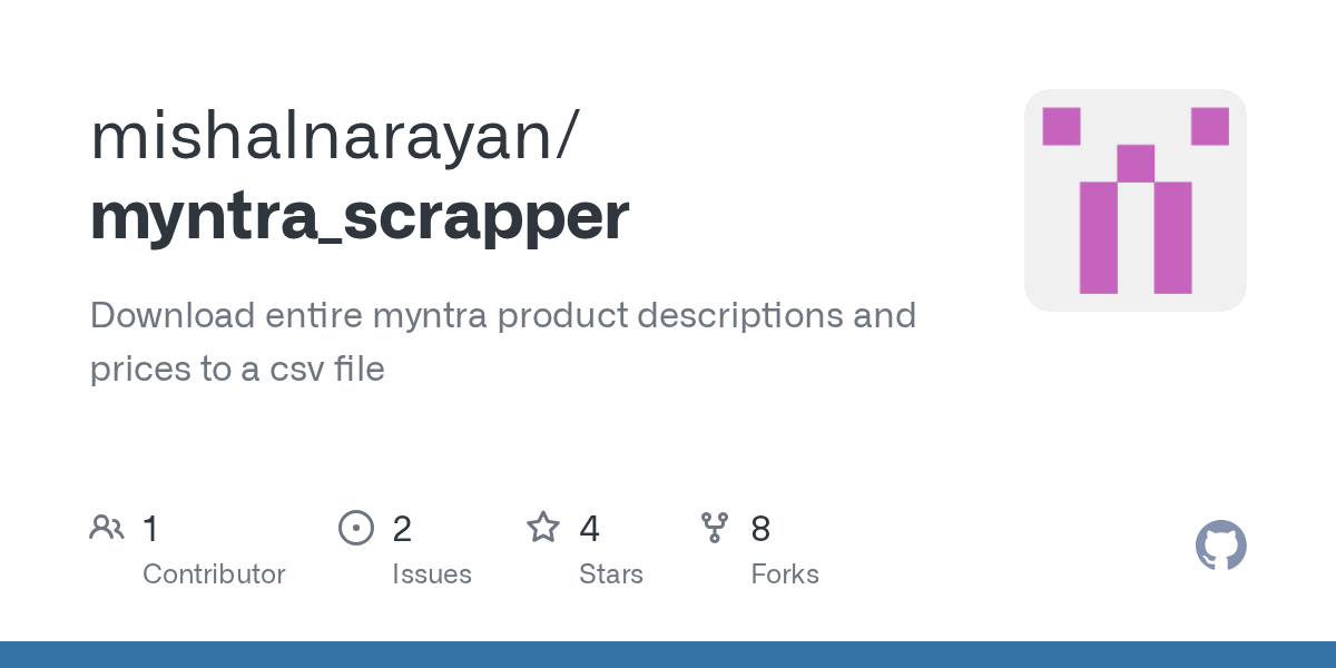 GitHub mishalnarayan/myntra_scrapper Download entire myntra product